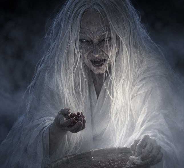 สยองผีญี่ปุ่น : ยายเฒ่าถั่วแดง (Azuki Baba Yokai)